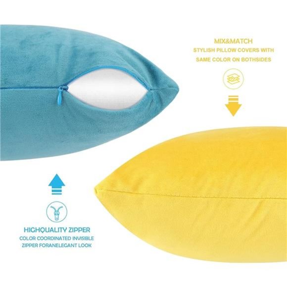 Throw Pillow Covers 16x16 Inch Set of 4, Comfortable Square Cushion Case, Soft - Picture 2 of 7